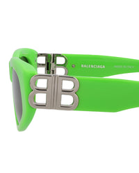 Balenciaga Womens Cat Eye Green Silver Grey Fashion Designer Eyewear