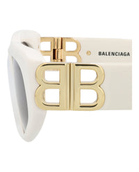 Balenciaga Womens Cat Eye White Gold Grey Fashion Designer Eyewear
