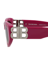 Balenciaga Womens Cat Eye Fuchsia Silver Grey Fashion Designer Eyewear