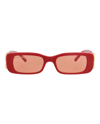 Balenciaga Balenciaga Womens Square/Rectangle Red Gold Red Fashion Designer Eyewear