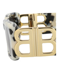 Balenciaga Womens Square/Rectangle Havana Gold Grey Fashion Designer Eyewear
