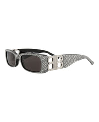 Balenciaga Balenciaga Womens Square/Rectangle Black Silver Grey Fashion Designer Eyewear