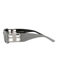 Balenciaga Balenciaga Womens Square/Rectangle Black Silver Grey Fashion Designer Eyewear