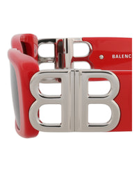 Balenciaga Balenciaga Womens Square/Rectangle Red Silver Grey Fashion Designer Eyewear