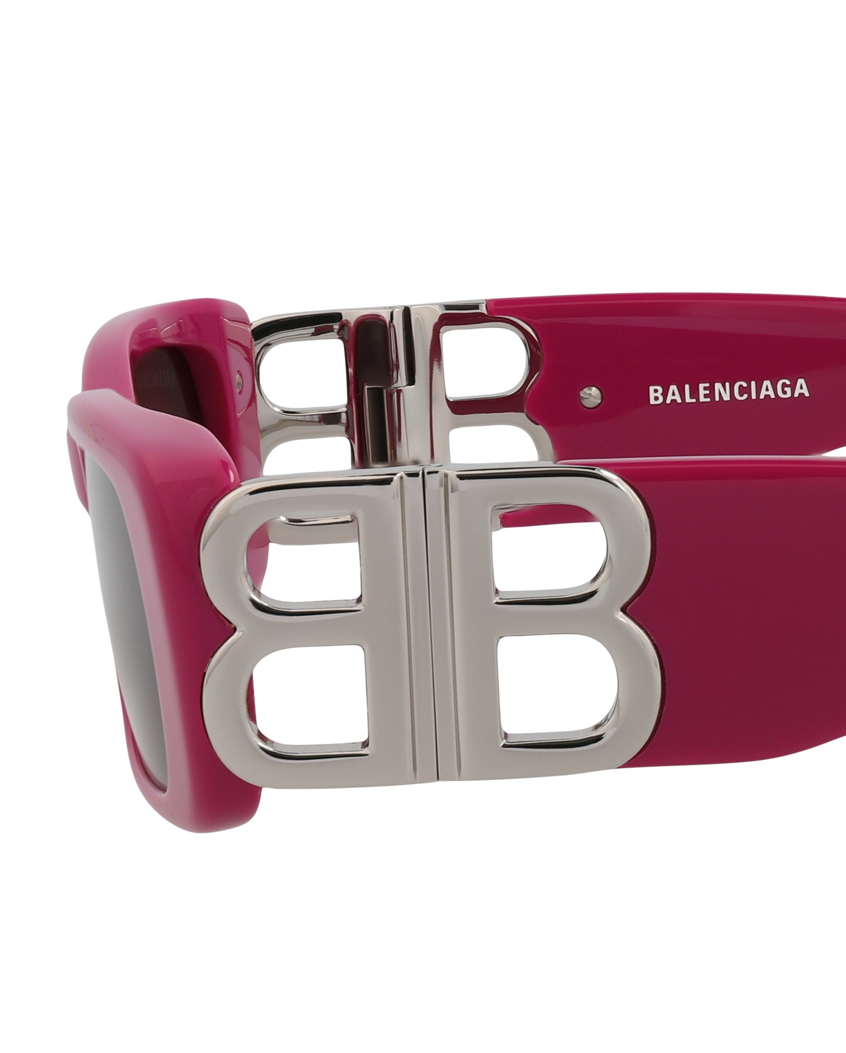 Balenciaga Womens Square/Rectangle Fuchsia Silver Grey Fashion Designer Eyewear