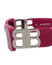 Balenciaga Womens Square/Rectangle Fuchsia Silver Grey Fashion Designer Eyewear
