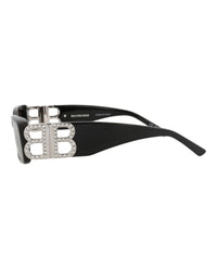 Balenciaga Balenciaga Womens Square/Rectangle Black Silver Grey Fashion Designer Eyewear