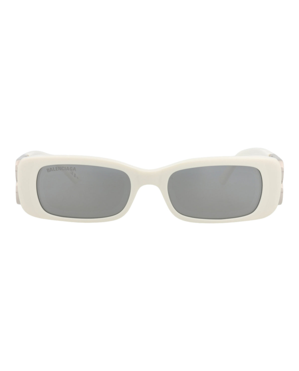 Balenciaga Womens Square/Rectangle White Silver Silver Fashion Designer Eyewear