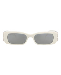 Balenciaga Womens Square/Rectangle White Silver Silver Fashion Designer Eyewear