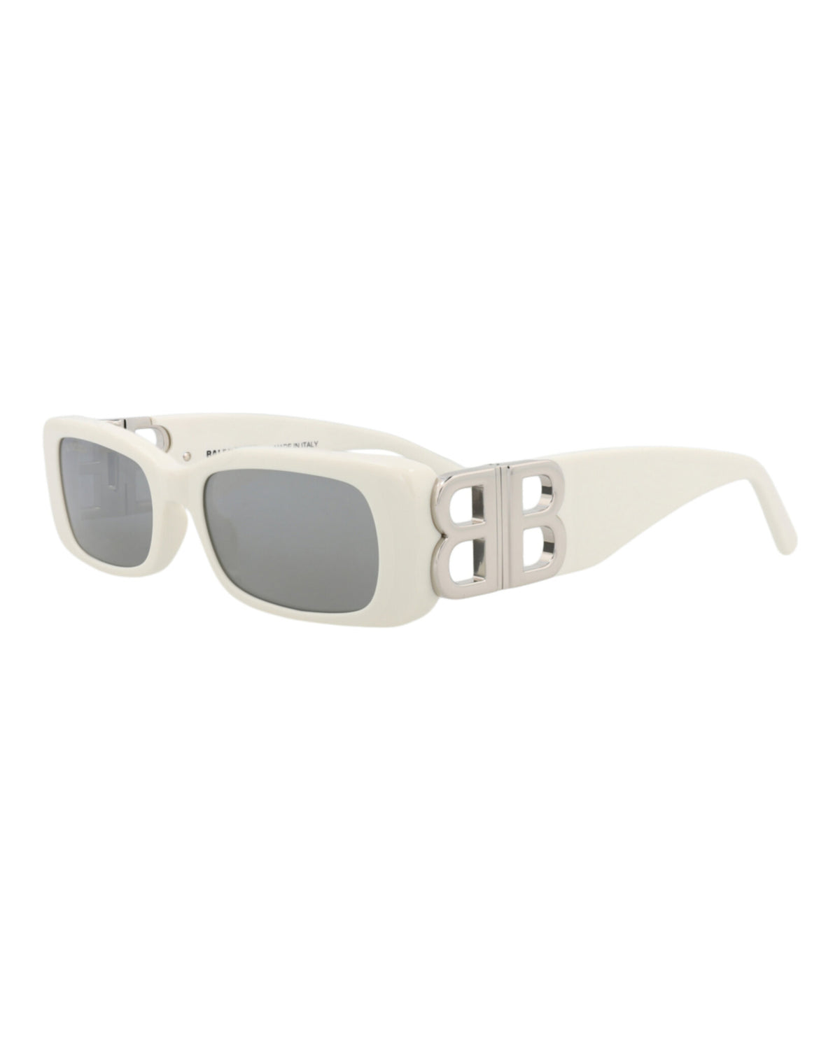 Balenciaga Womens Square/Rectangle White Silver Silver Fashion Designer Eyewear