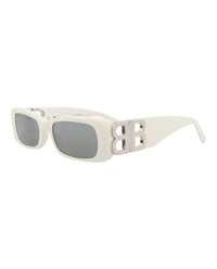 Balenciaga Womens Square/Rectangle White Silver Silver Fashion Designer Eyewear