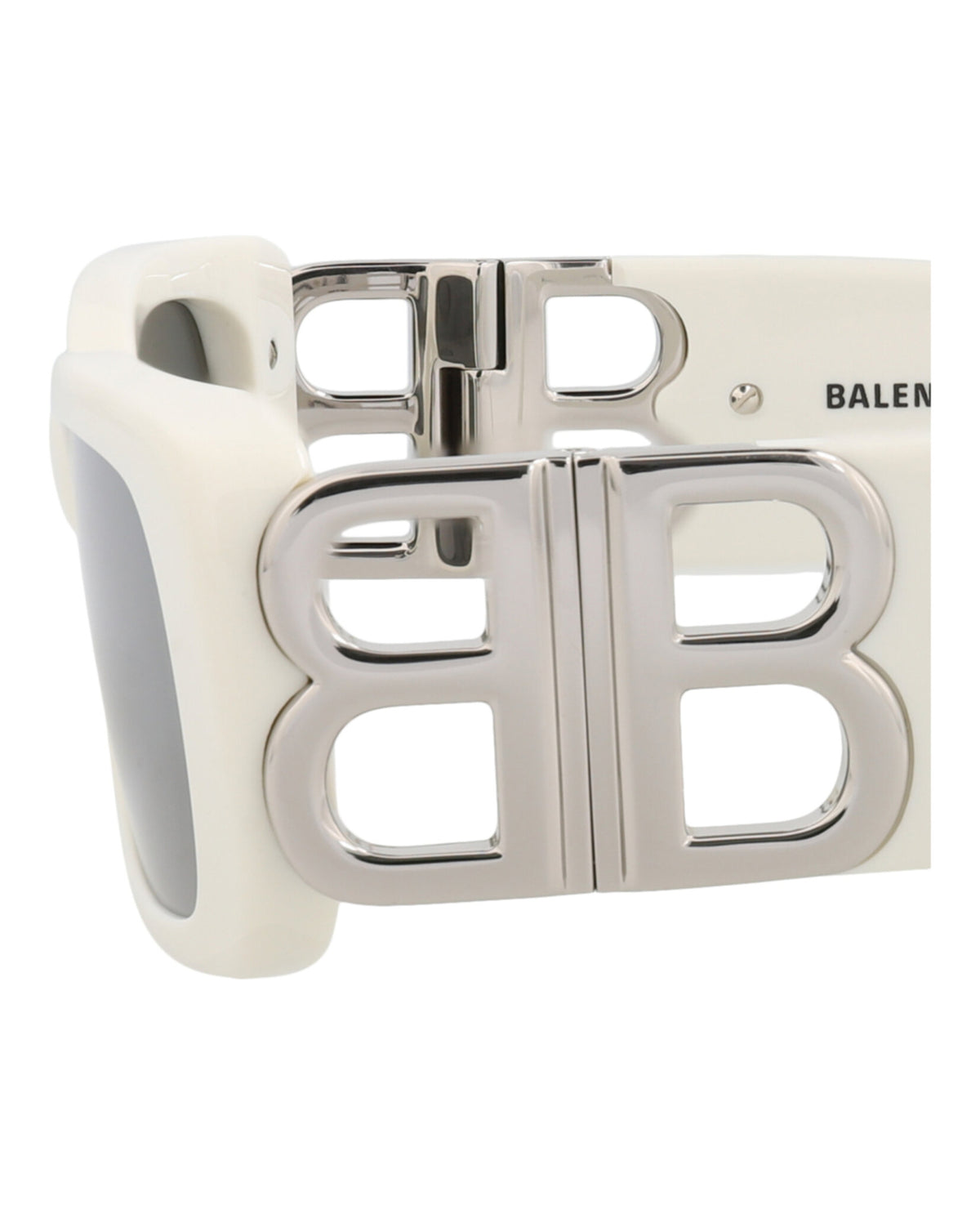 Balenciaga Womens Square/Rectangle White Silver Silver Fashion Designer Eyewear