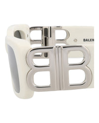 Balenciaga Womens Square/Rectangle White Silver Silver Fashion Designer Eyewear