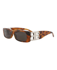 Balenciaga Balenciaga Womens Square/Rectangle Havana Silver Grey Fashion Designer Eyewear
