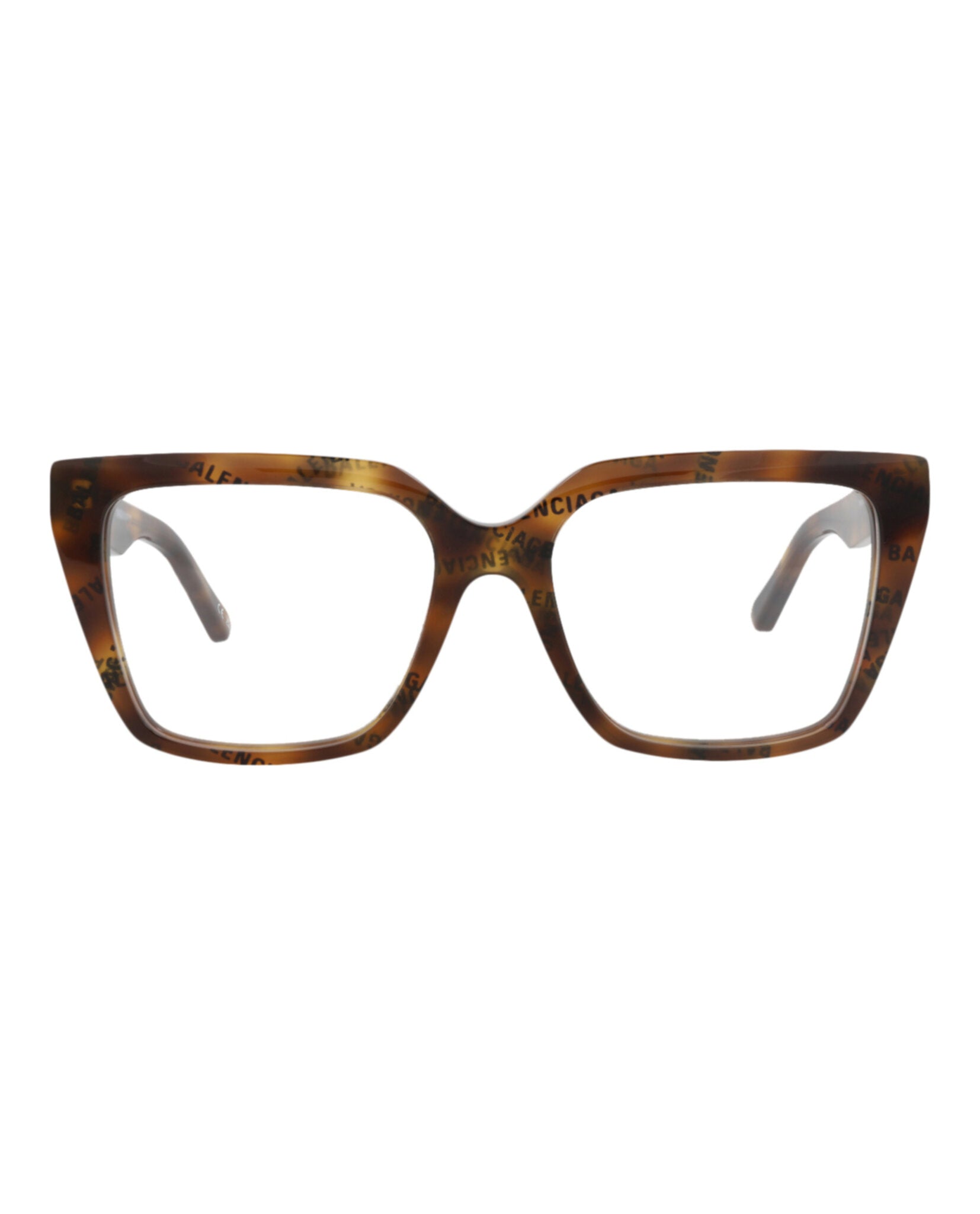 Balenciaga Womens Square/Rectangle Havana Havana Transparent Fashion Designer Eyewear