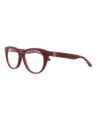 Balenciaga Womens Round/Oval Burgundy Burgundy Transparent Fashion Designer Eyewear
