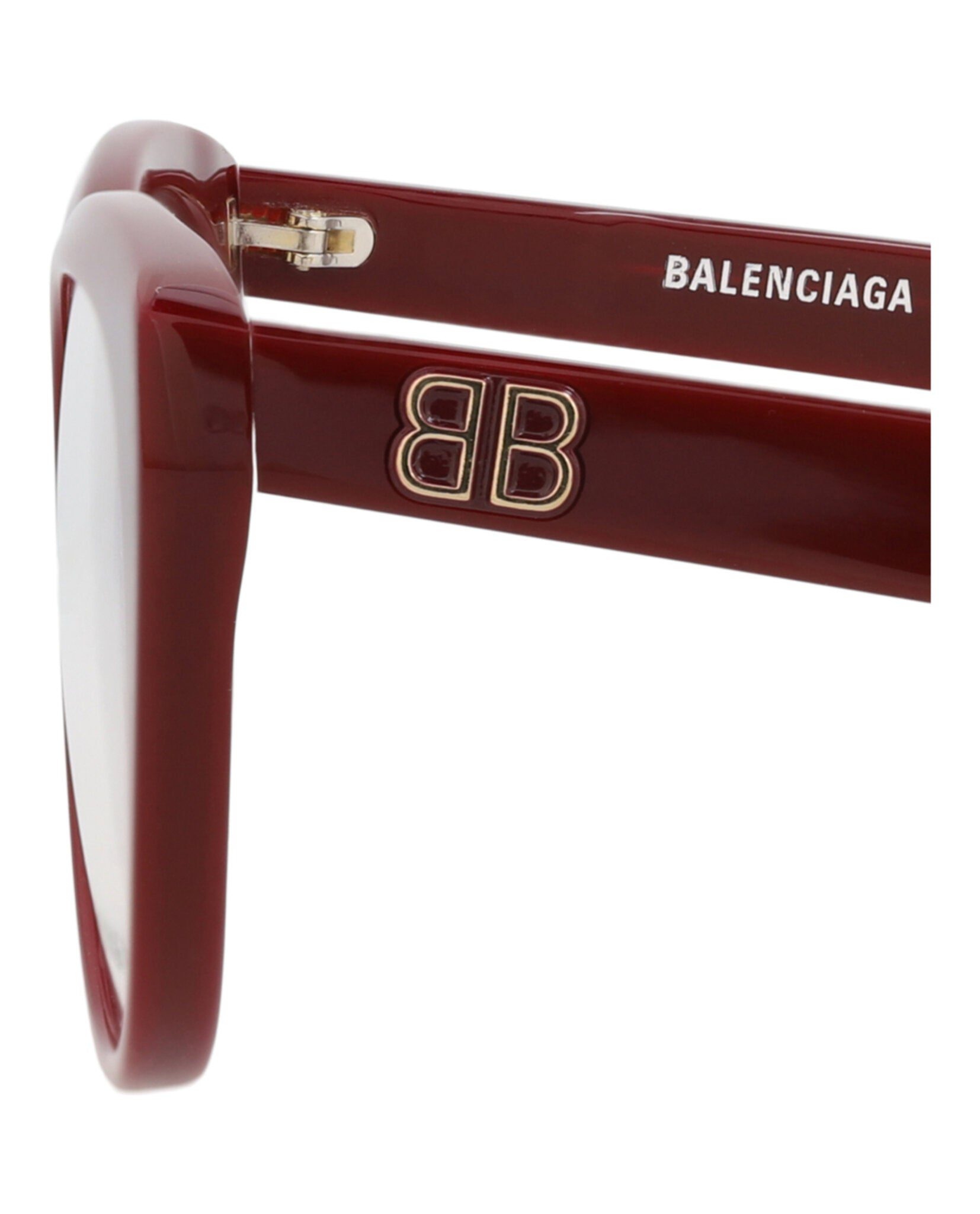 Balenciaga Womens Round/Oval Burgundy Burgundy Transparent Fashion Designer Eyewear