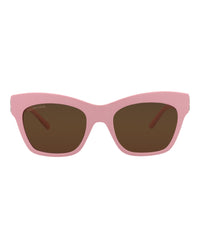 Balenciaga Womens Cat Eye Pink Silver Brown Fashion Designer Eyewear