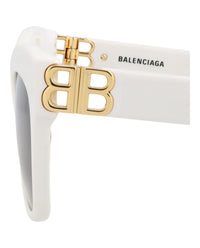 Balenciaga Balenciaga Womens Cat Eye White Gold Grey Fashion Designer Eyewear