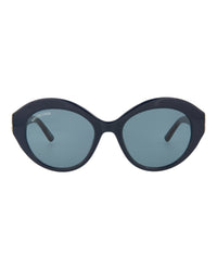 Balenciaga Womens Round/Oval Blue Silver Blue Fashion Designer Eyewear