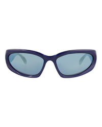 Balenciaga Mens Shield/Wrap Blue Blue Blue Fashion Designer Eyewear