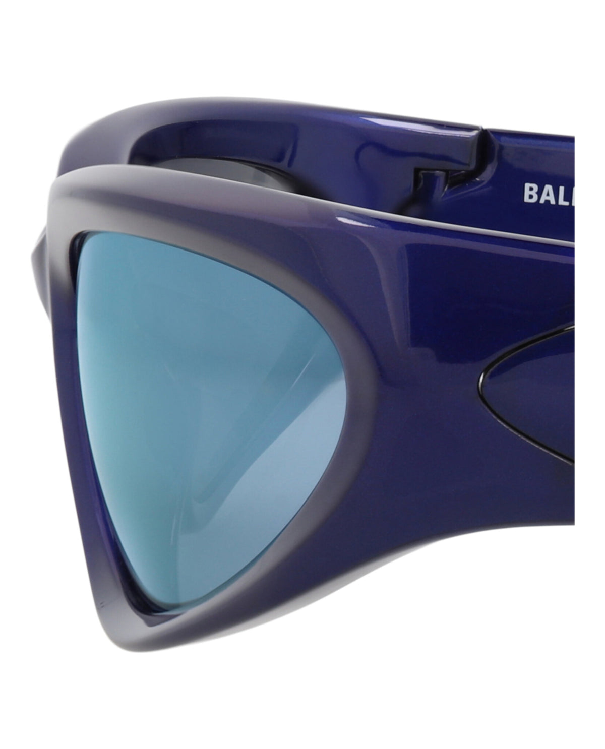 Balenciaga Mens Shield/Wrap Blue Blue Blue Fashion Designer Eyewear