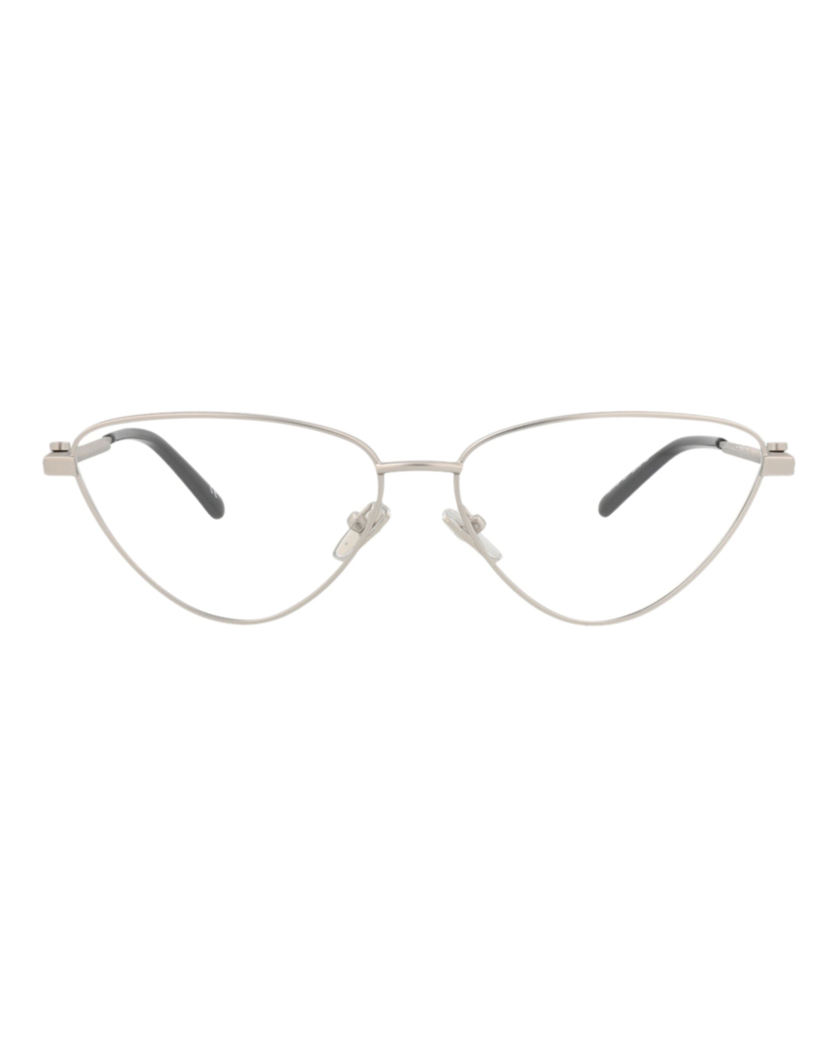Balenciaga Womens Cat Eye Silver Silver Transparent Fashion Designer Eyewear