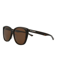 Balenciaga Womens Square/Rectangle Havana Havana Brown Fashion Designer Eyewear