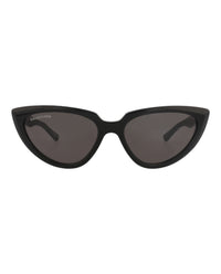 Balenciaga Womens Cat Eye Black Black Grey Fashion Designer Eyewear