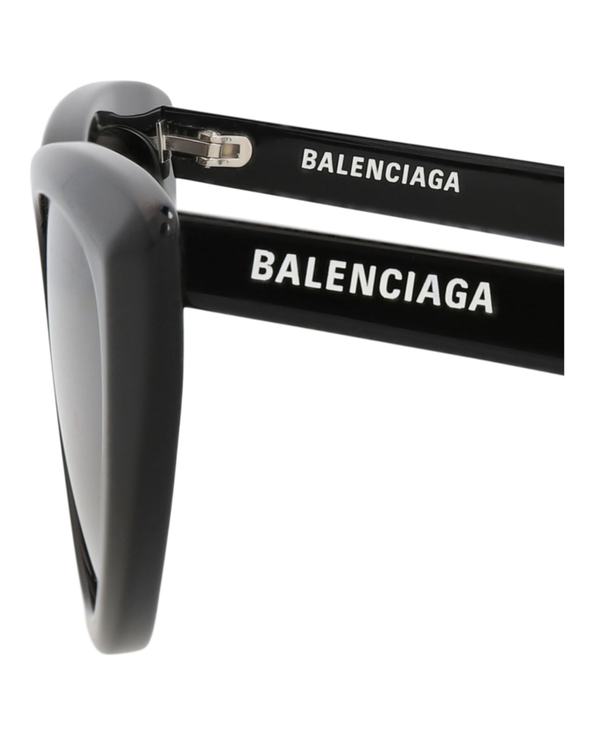 Balenciaga Womens Cat Eye Black Black Grey Fashion Designer Eyewear