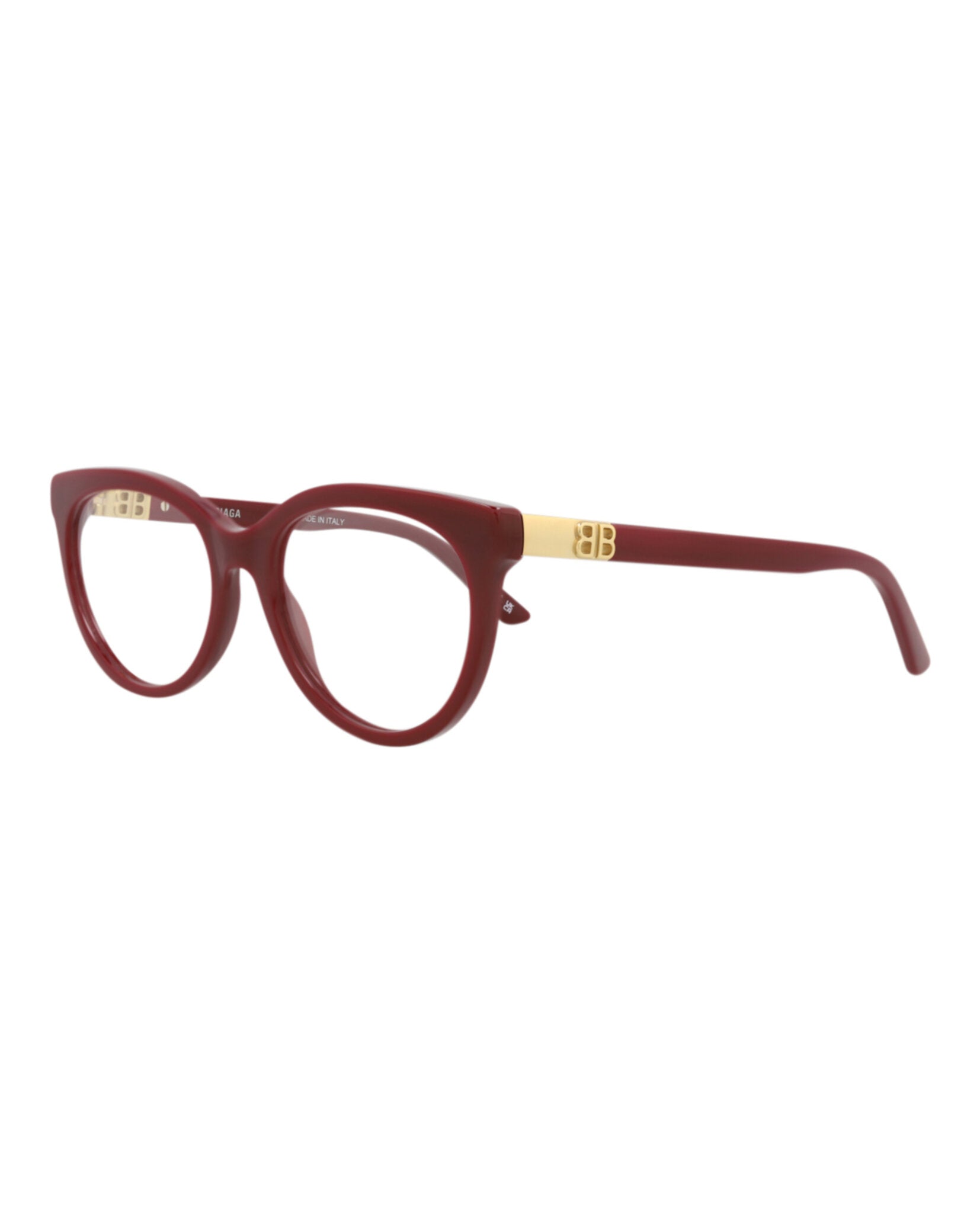 Balenciaga Womens Round/Oval Burgundy Burgundy Transparent Fashion Designer Eyewear
