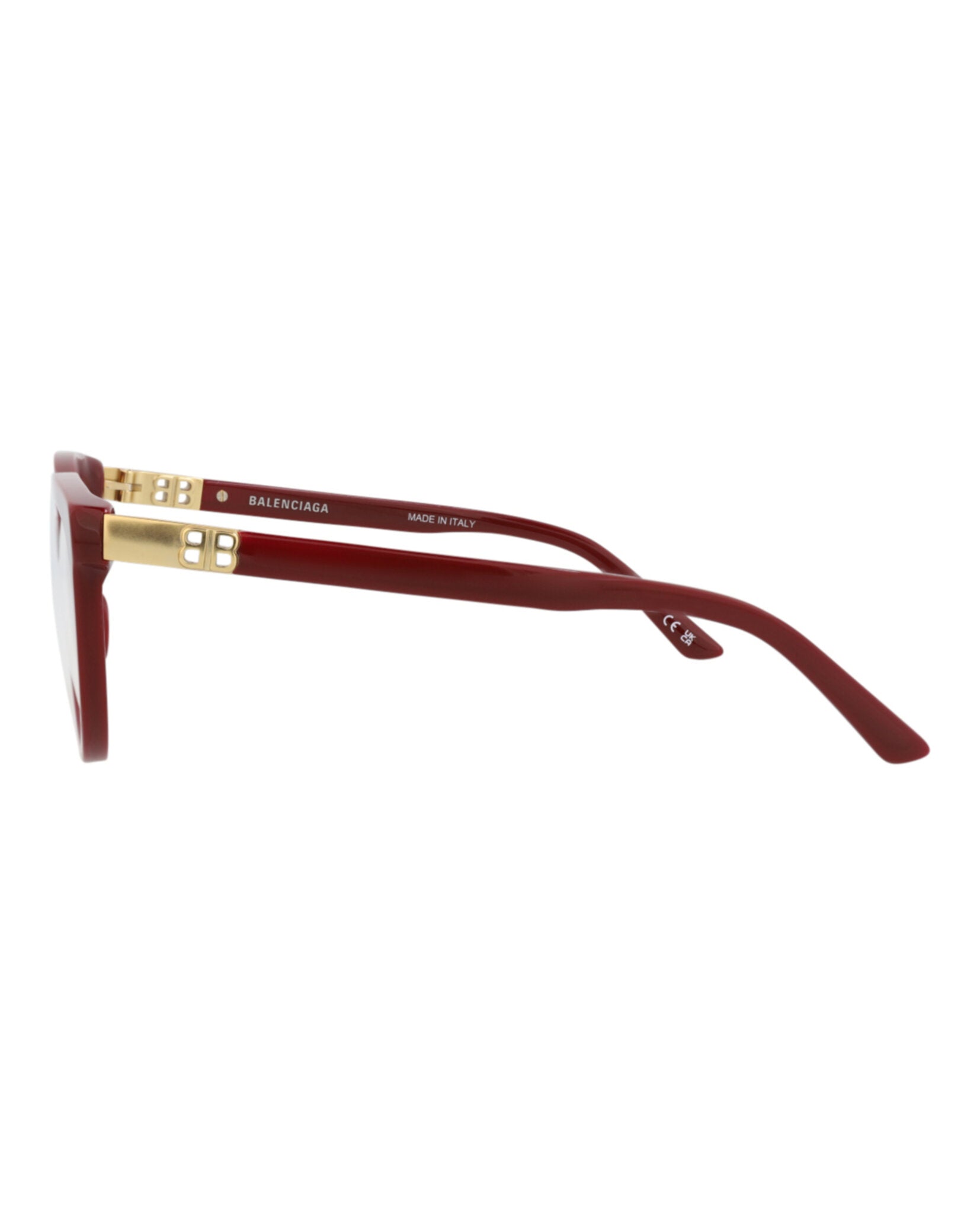 Balenciaga Womens Round/Oval Burgundy Burgundy Transparent Fashion Designer Eyewear