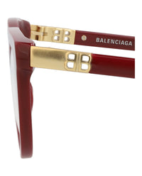 Balenciaga Womens Round/Oval Burgundy Burgundy Transparent Fashion Designer Eyewear
