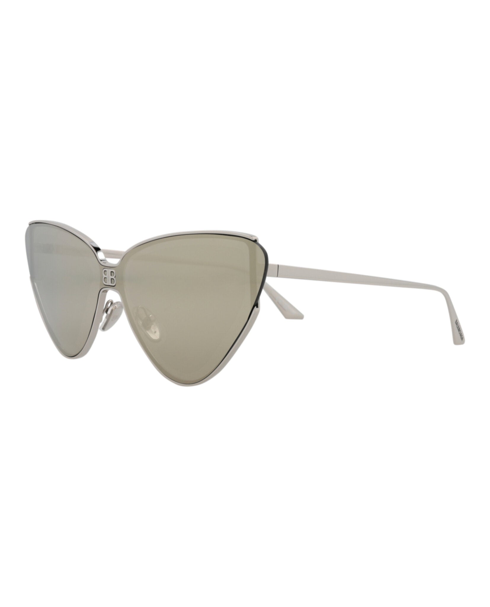 Balenciaga Womens Cat Eye Silver Silver White Fashion Designer Eyewear