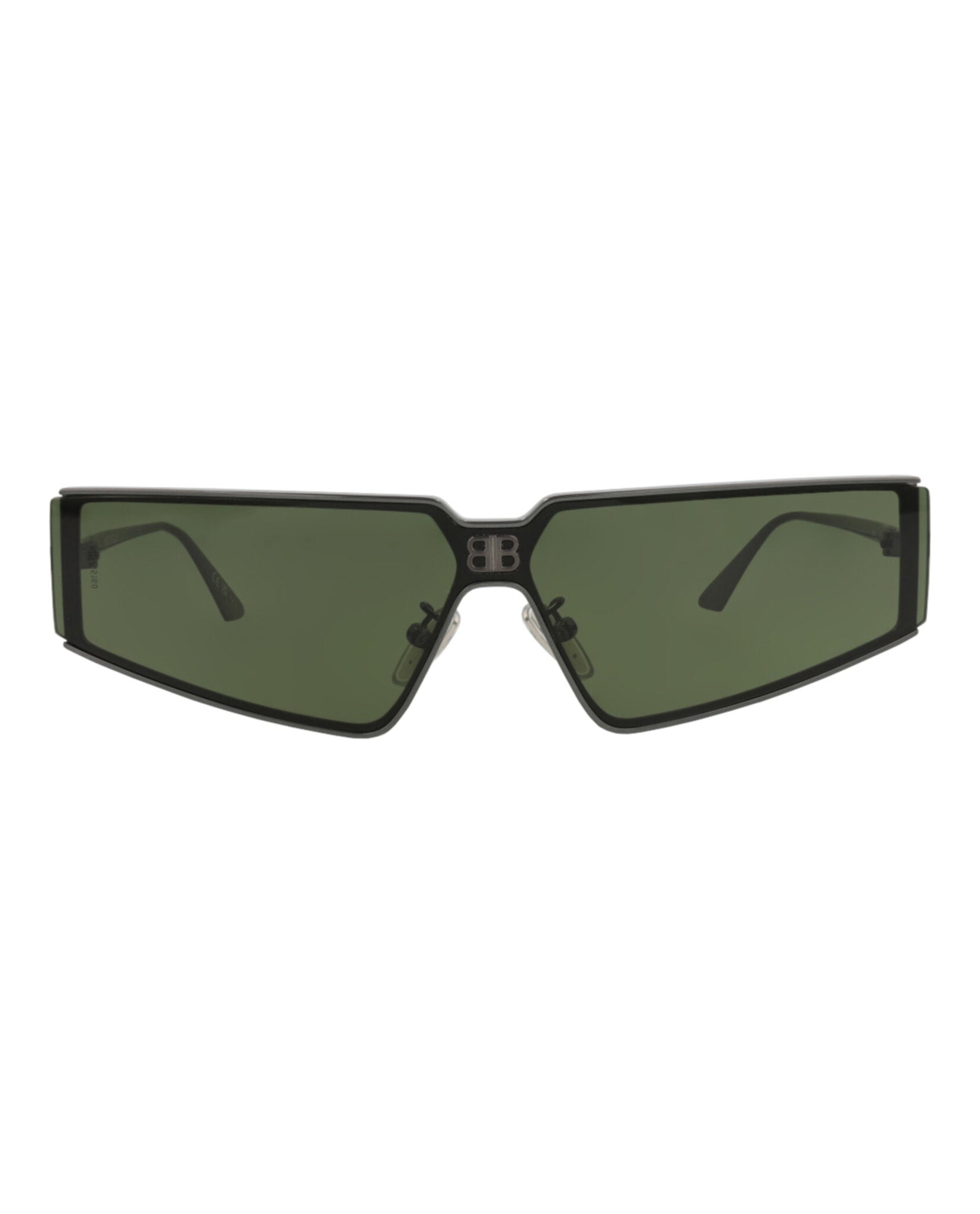 Balenciaga Balenciaga Unisex Square/Rectangle Ruthenium Ruthenium Green Fashion Designer Eyewear