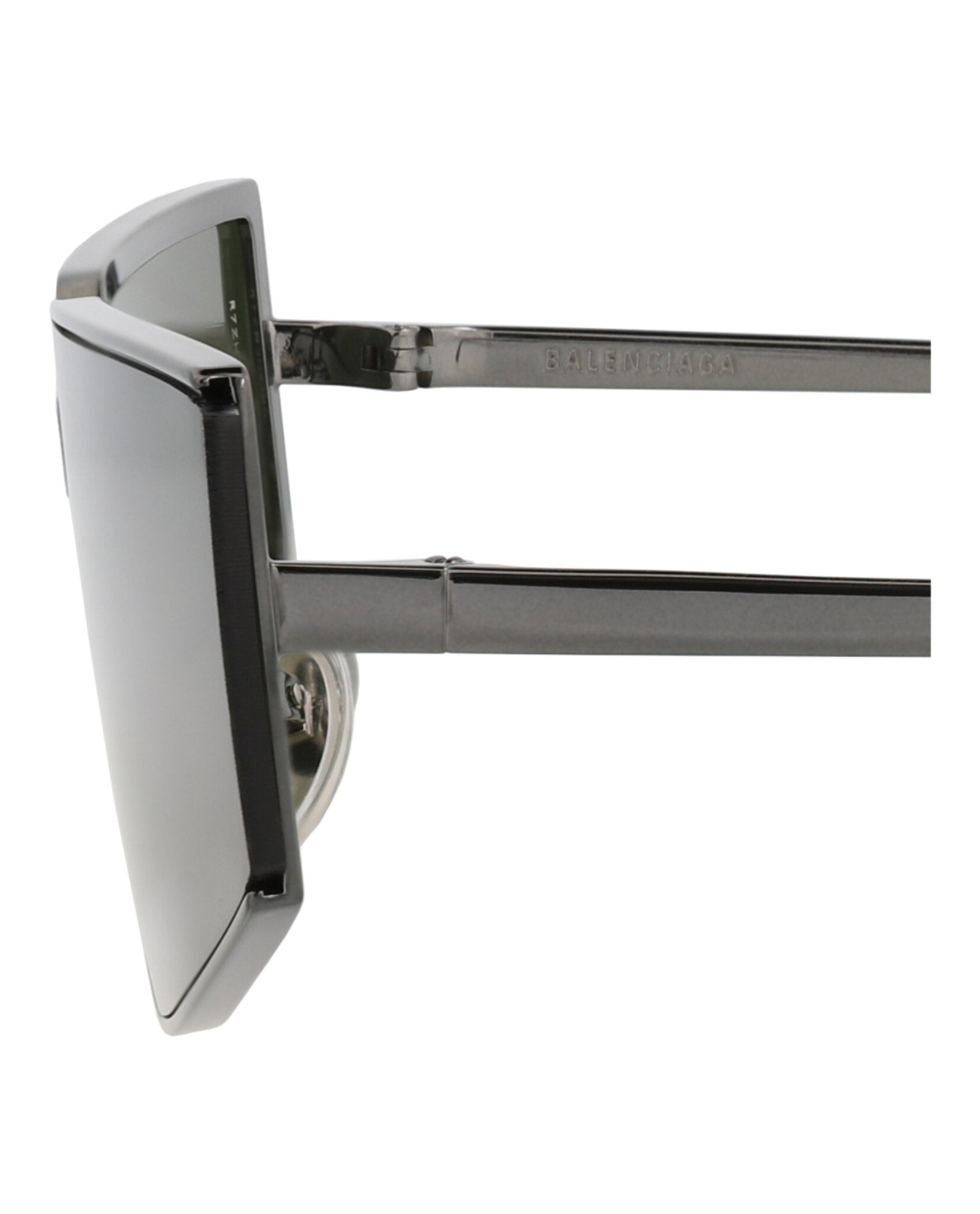 Balenciaga Balenciaga Unisex Square/Rectangle Ruthenium Ruthenium Green Fashion Designer Eyewear