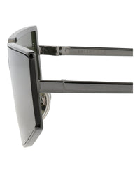 Balenciaga Balenciaga Unisex Square/Rectangle Ruthenium Ruthenium Green Fashion Designer Eyewear