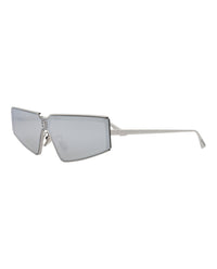 Balenciaga Unisex Square/Rectangle Ruthenium Ruthenium Silver Fashion Designer Eyewear