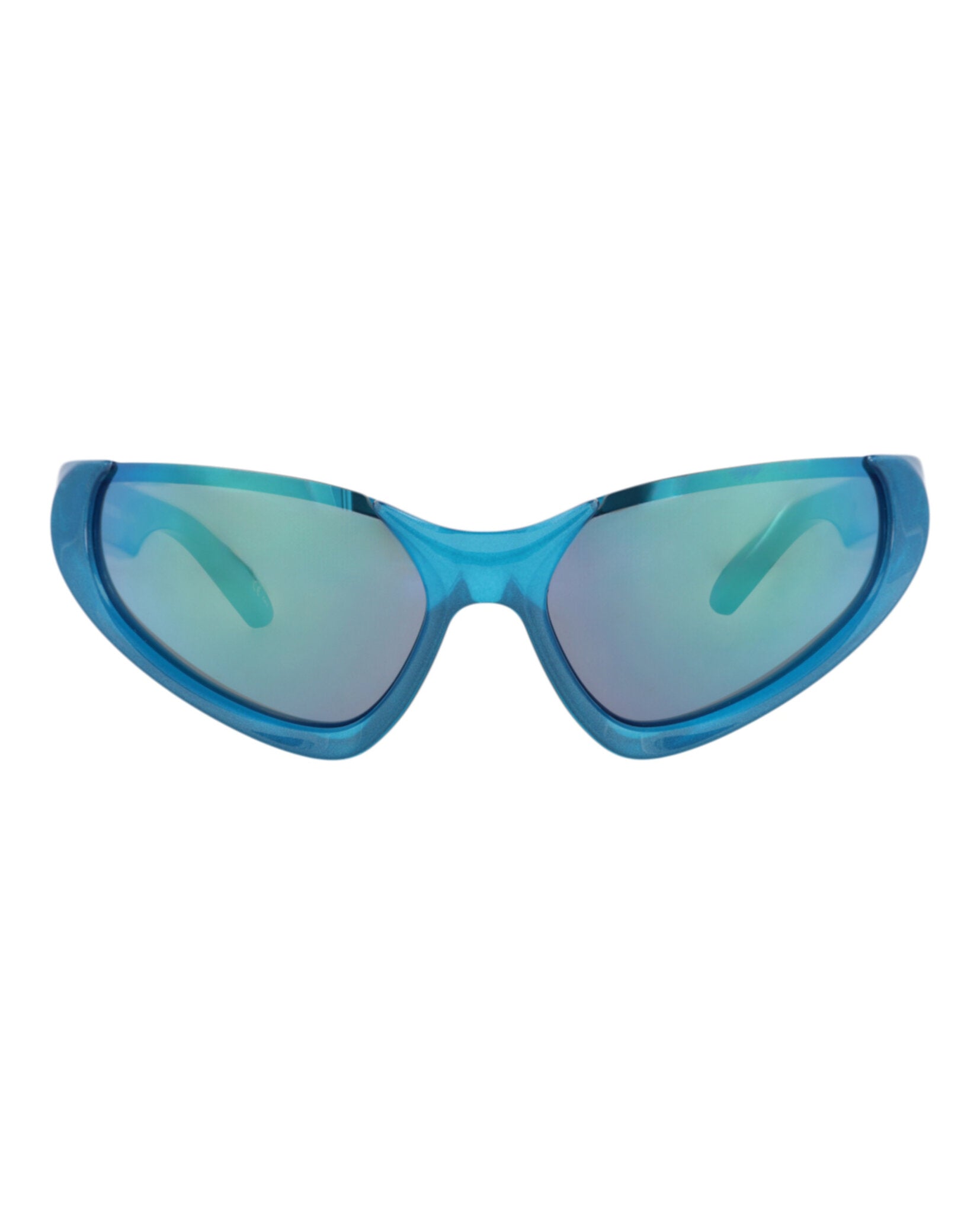 Balenciaga Unisex Shield/Wrap Light Blue Light Blue Green Fashion Designer Eyewear