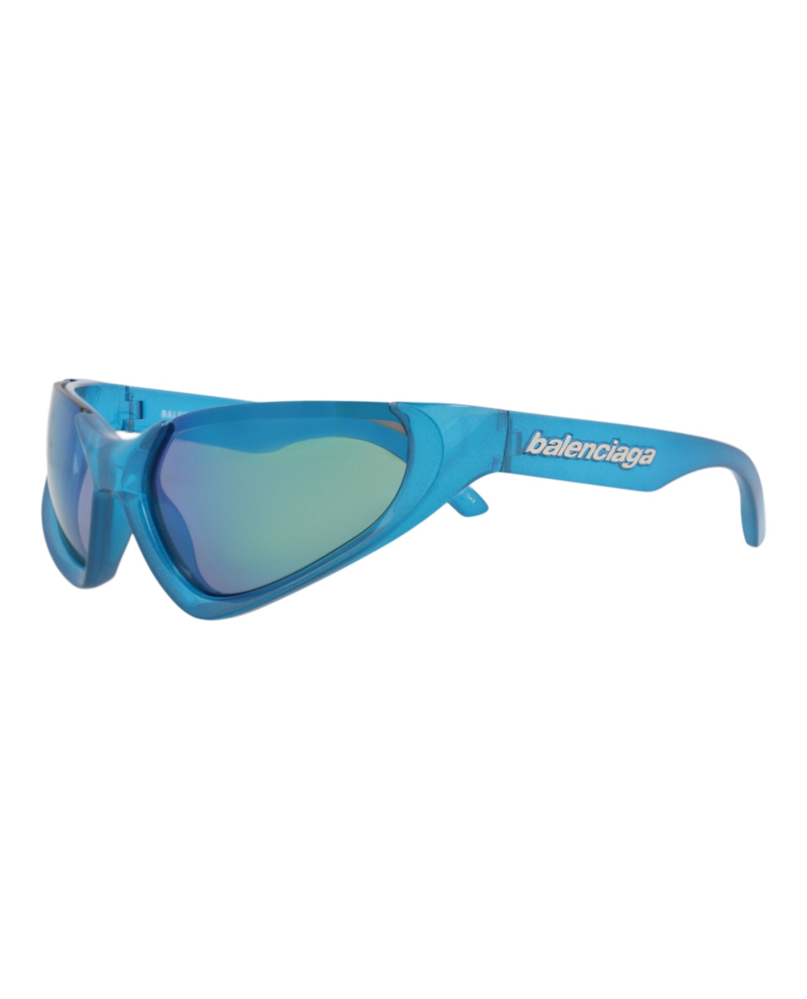 Balenciaga Unisex Shield/Wrap Light Blue Light Blue Green Fashion Designer Eyewear