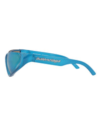 Balenciaga Unisex Shield/Wrap Light Blue Light Blue Green Fashion Designer Eyewear