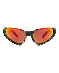 Balenciaga Unisex Shield/Wrap Grey Grey Red Fashion Designer Eyewear