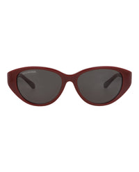 Balenciaga Balenciaga Womens Round/Oval Burgundy Burgundy Grey Fashion Designer Eyewear