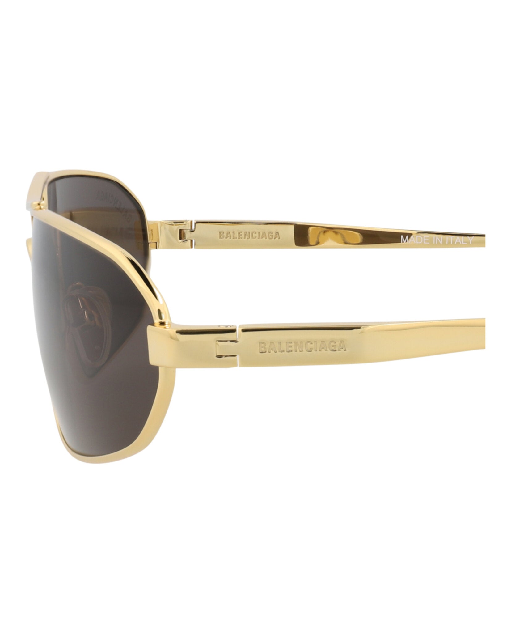 Balenciaga Balenciaga Mens Shield/Wrap Gold Gold Grey Fashion Designer Eyewear