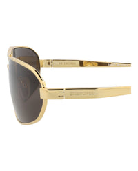 Balenciaga Balenciaga Mens Shield/Wrap Gold Gold Grey Fashion Designer Eyewear