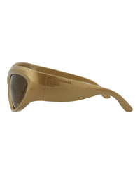 Balenciaga Unisex Shield/Wrap Gold Gold Brown Fashion Designer Eyewear