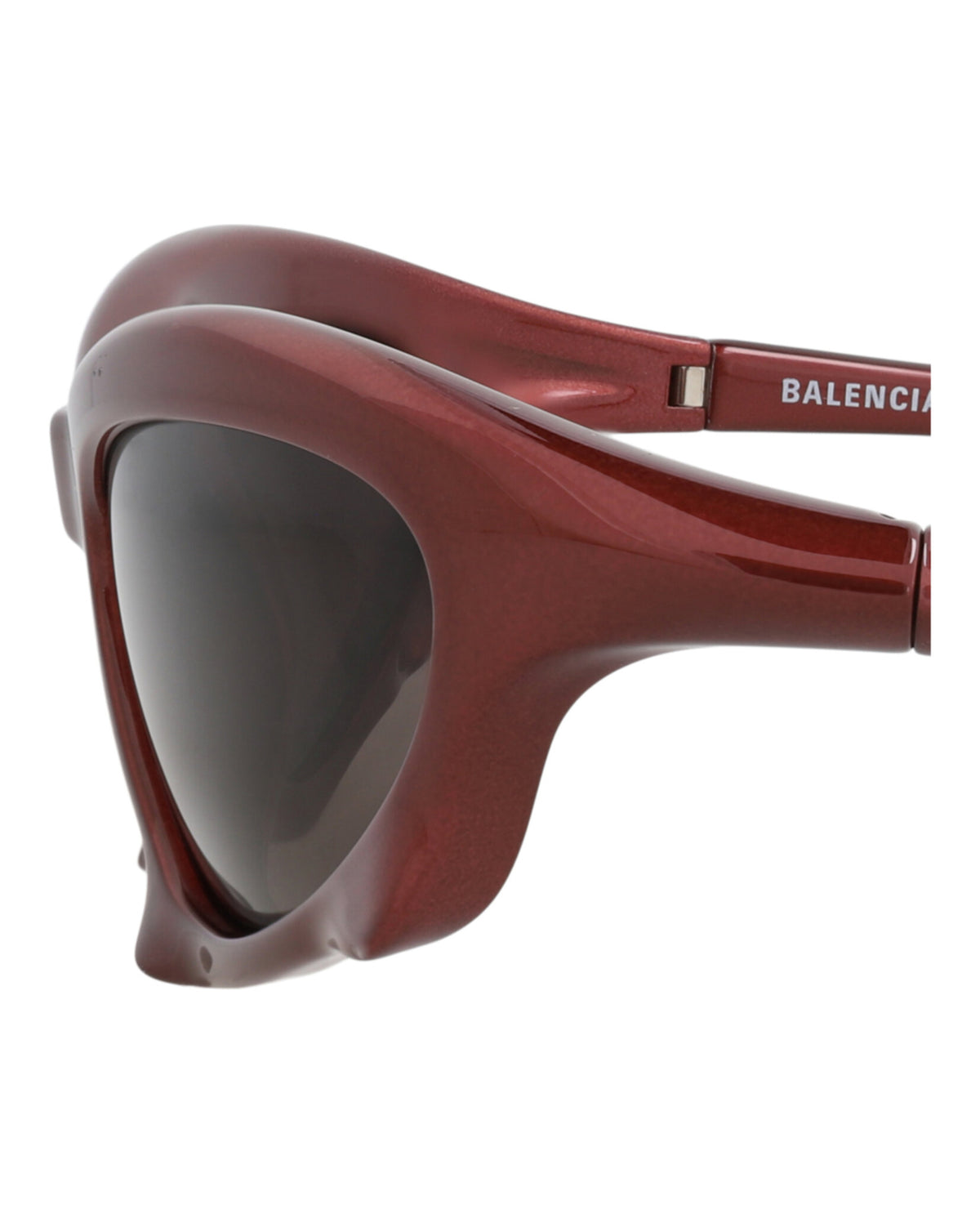 Balenciaga Mens Shield/Wrap Burgundy Burgundy Grey Fashion Designer Eyewear