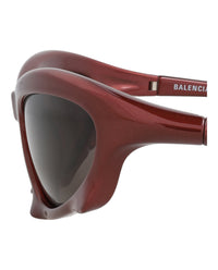 Balenciaga Mens Shield/Wrap Burgundy Burgundy Grey Fashion Designer Eyewear