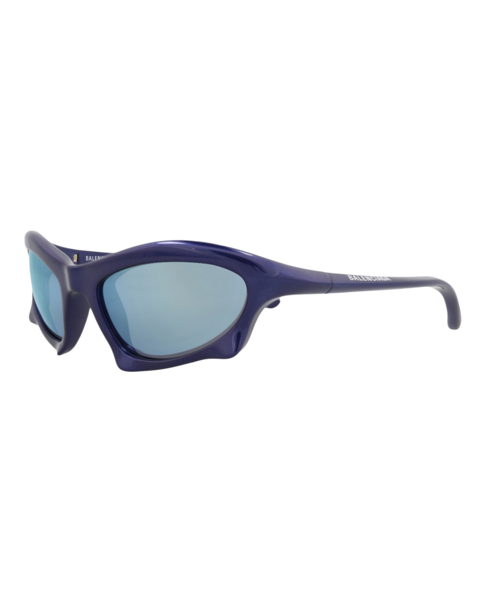 Balenciaga Mens Shield/Wrap Blue Blue Blue Fashion Designer Eyewear