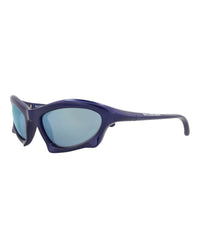 Balenciaga Mens Shield/Wrap Blue Blue Blue Fashion Designer Eyewear
